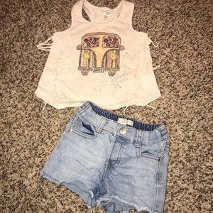 Racerback tank and jean shorts